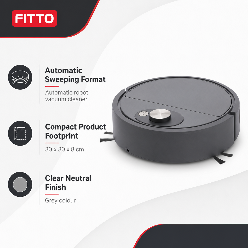 96 Pieces Automatic Robot Vacuum Cleaners, Grey, 1 Piece, 30 x 30 x 8 cm