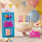240 Pieces Happy Birthday Candle Set, 20 Candles With 20 Holders and Birthday Banner for Cake Party Decorations
