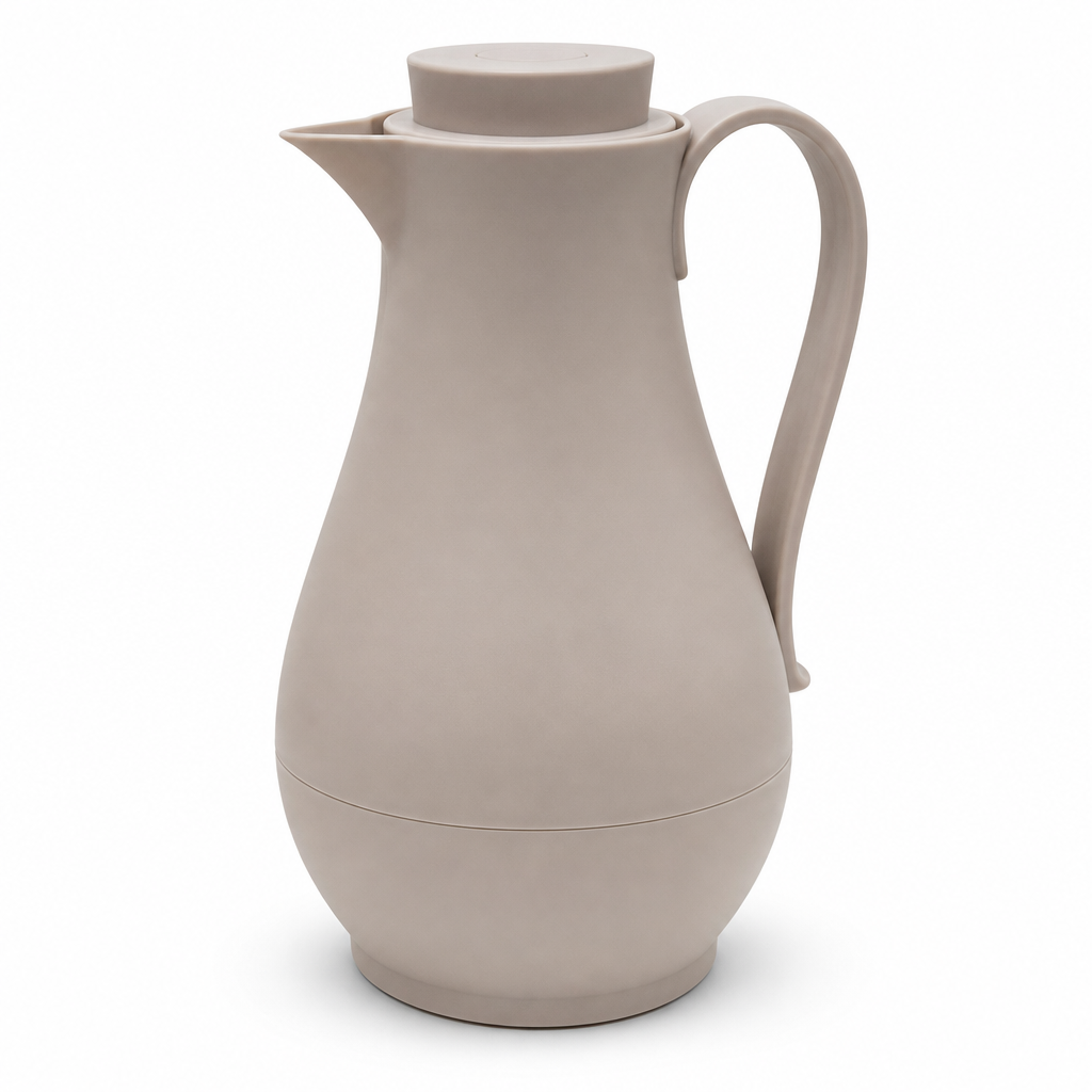 72 Pieces Vacuum Flask 1-Litre, Curved Beige or White Beverage Server with Handle and Pour Spout, 1 Piece