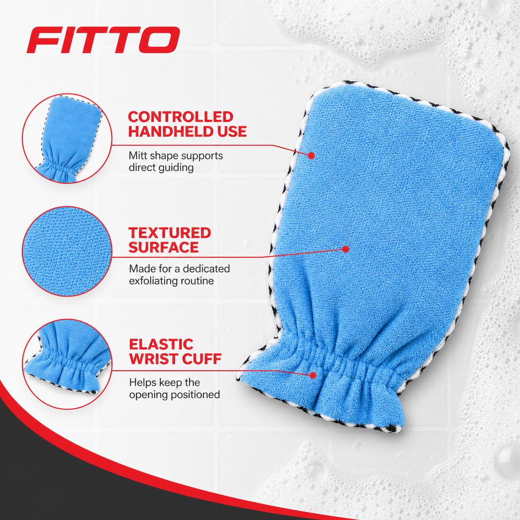 144 Pieces Exfoliating Bath Mitts, Assorted Colour, 1 Piece, Elastic Wrist Cuff, 25 x 18 cm