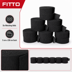 144 Pieces Black Paper Party Decorations Streamers, 5 cm x 230 cm, 6 Pieces
