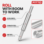 96 Pieces Stainless Steel Rolling Pin, 40 cm, Cylindrical Baking Tool, 1 Piece