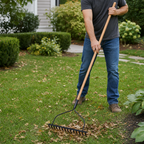 96 Pieces Steel Bow Garden Rake, 148 cm, Black Head with Wooden Handle, 1 Piece