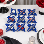 96 Pieces Blue Handled Candy Favor Boxes, 7 x 7 x 8 cm, 12 Pieces for Party Treat Presentation