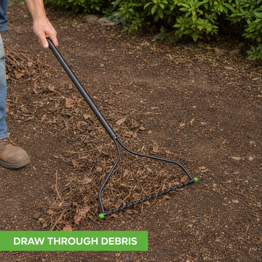 72 Pieces Steel Bow Garden Rake, 145 cm, Black and Green, 1 Piece
