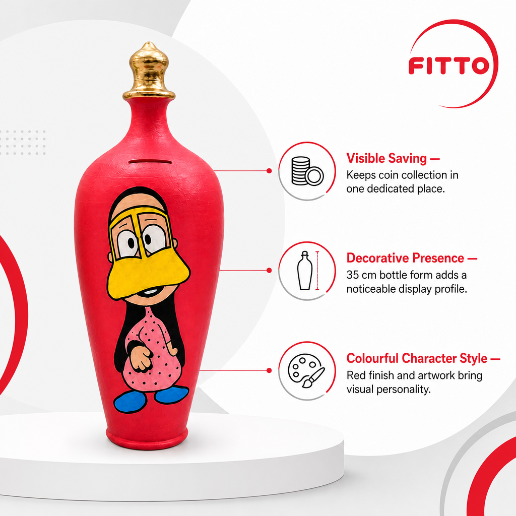 72 Pieces Decorative Bottle Coin Bank, 35 cm, Red, Character-Themed Money Saving Boxes