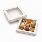 144 Pieces Chocolate Box with 9 Compartments, White, 15 x 15 x 4 cm, 1 Piece
