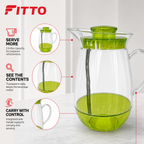 96 Pieces Water Jugs with Infuser and Handle, Transparent Plastic Beverage Pitcher, 2.8 Liter Capacity, Assorted Colour, 1 Piece