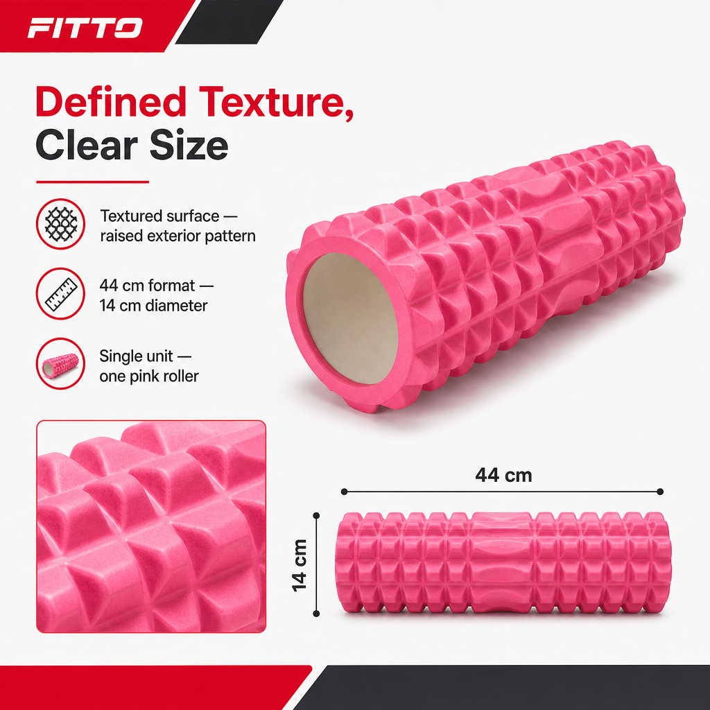 72 Pieces Textured Foam Rollers, 44 cm, Pink