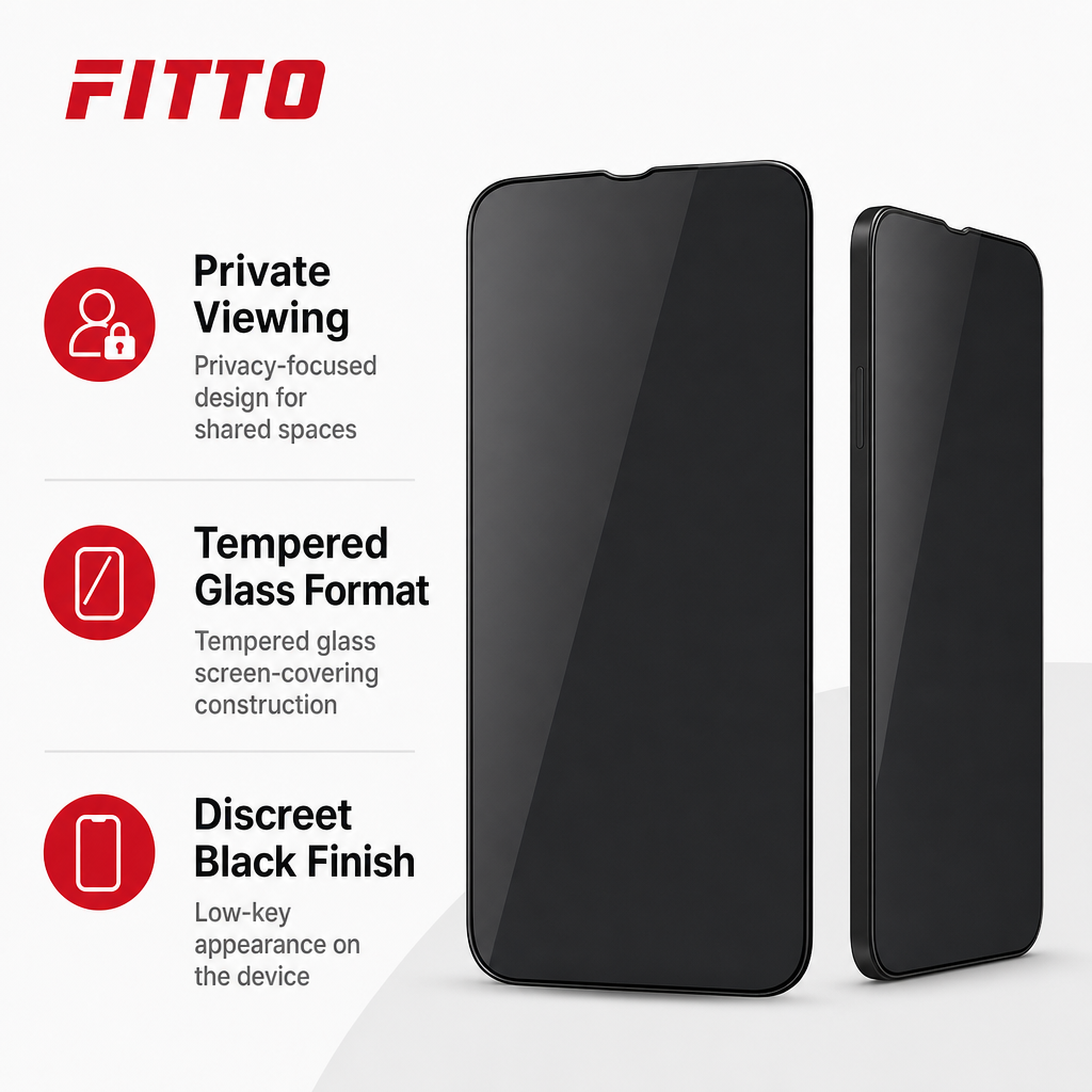 120 Pieces Privacy Tempered Glass Screen Protectors, 360-Degree Viewing Protection, Black
