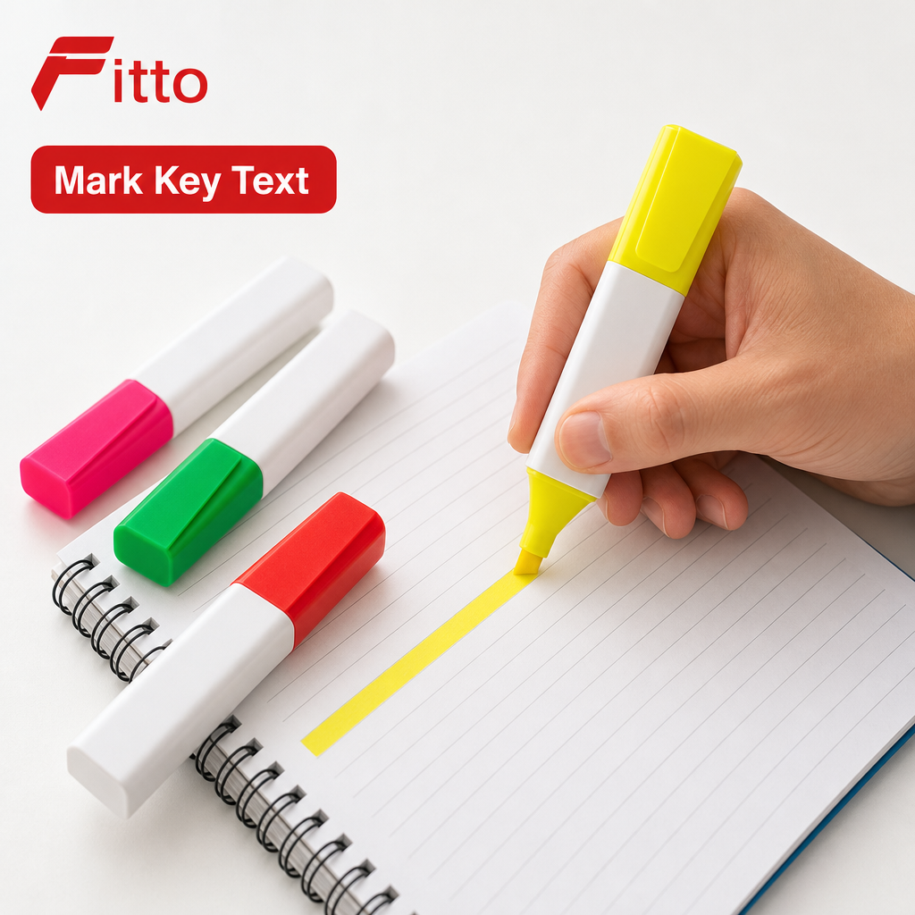 144 Pieces Highlighters, Assorted Colours, 4 Pack