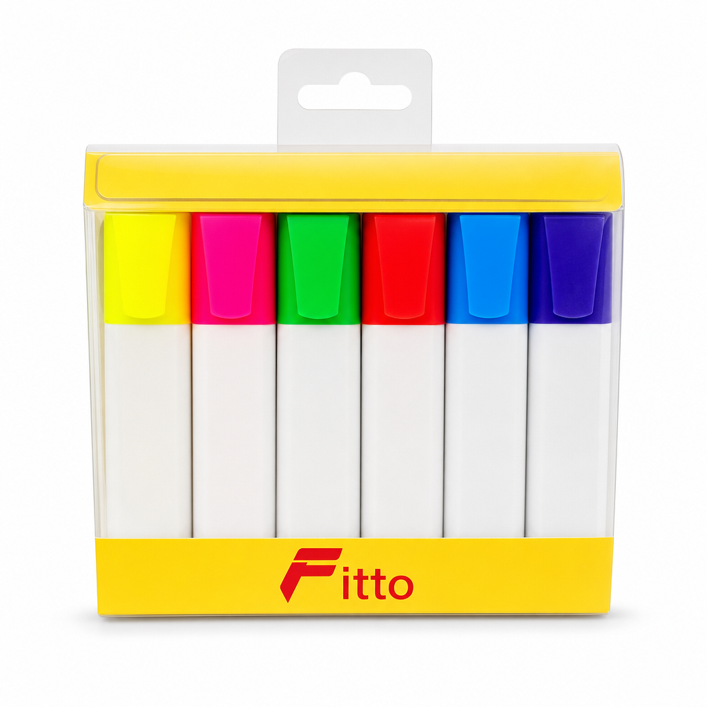 120 Pieces Glow Highlighters, Assorted Colours, 6 Pack, Bright Markers for Notes, Study and Office Work