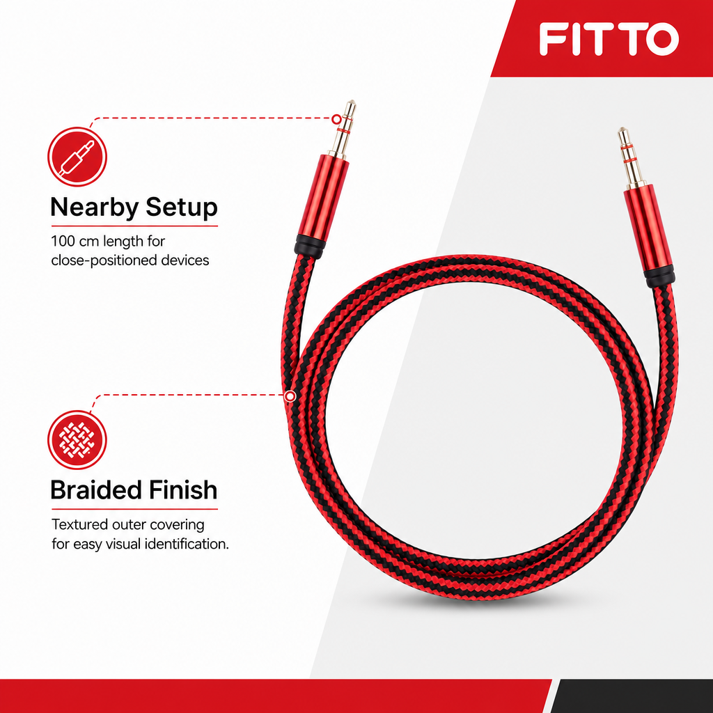 240 Pieces Braided 3.5mm Auxiliary Audio Cables, 100 cm, Assorted Colour