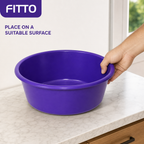 96 Pieces Round Plastic Wash Basin Size 15, Purple, 39 cm