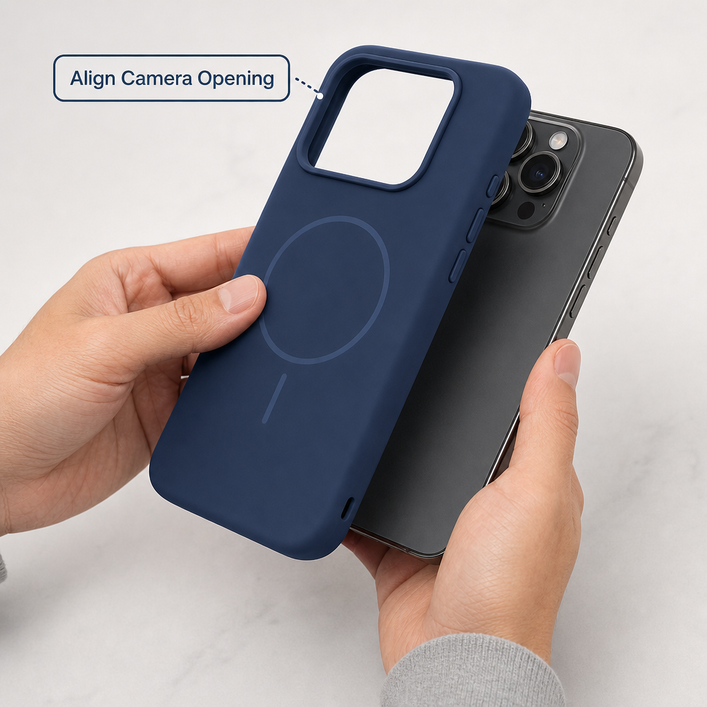 120 Pieces Silicone Magnetic Phone Cases with Raised Camera Protection, Navy Blue