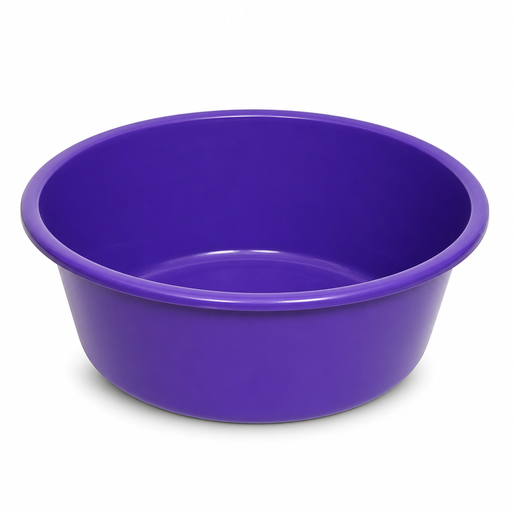 120 Pieces Round Plastic Wash Basin, Size 9, Purple