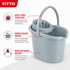 72 Pieces Compact Mop Bucket with Wringer and Carry Handle, Grey, 42 x 32 x 30 cm