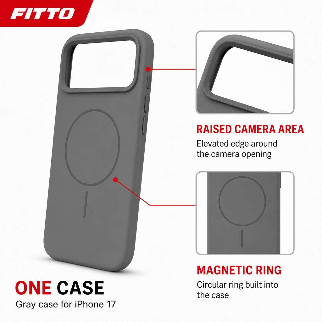 120 Pieces Magnetic Phone Cases with Raised Camera Protection for iPhone 17, Gray