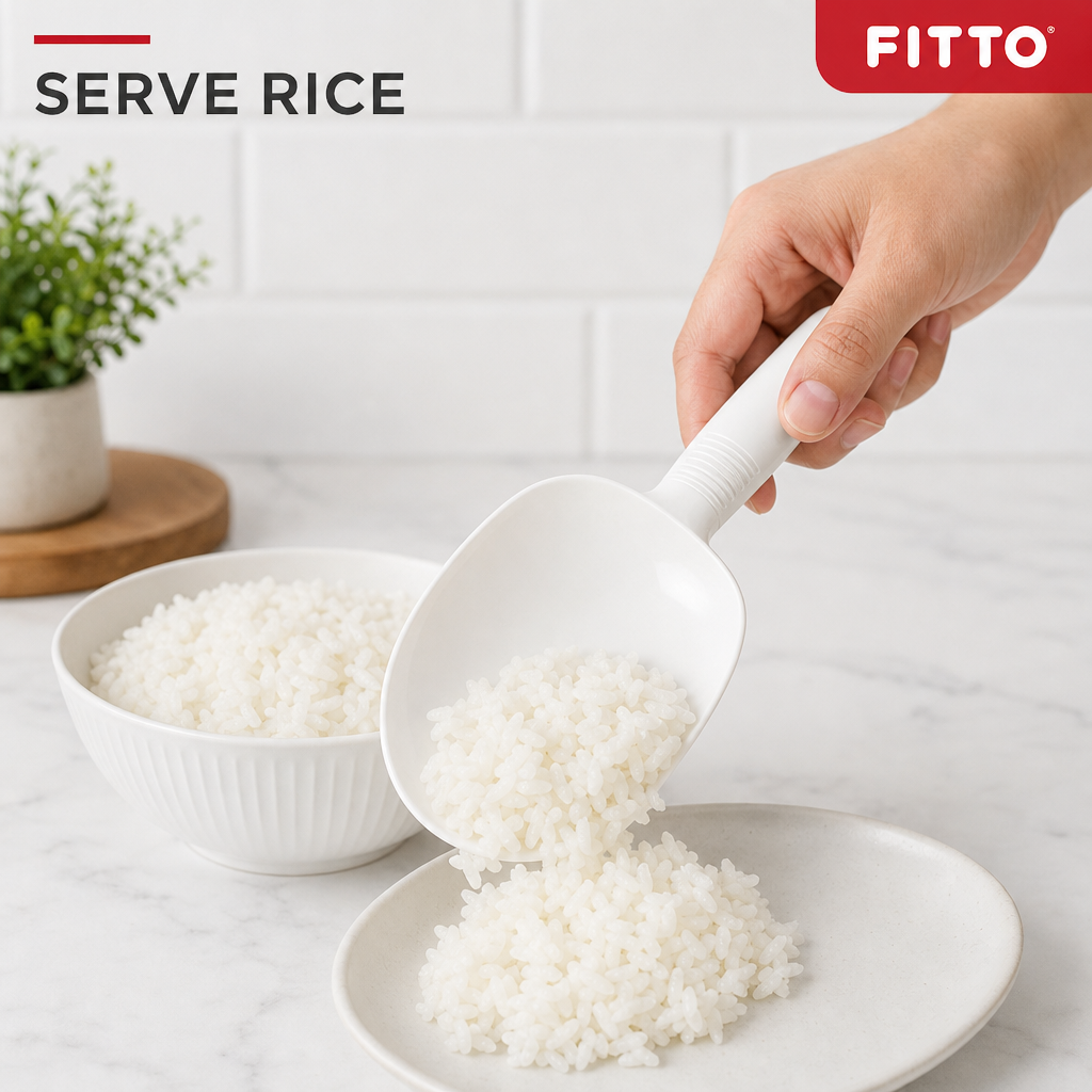 120 Pieces White Plastic Kitchen Rice Scoop, 1 Piece, 22 cm