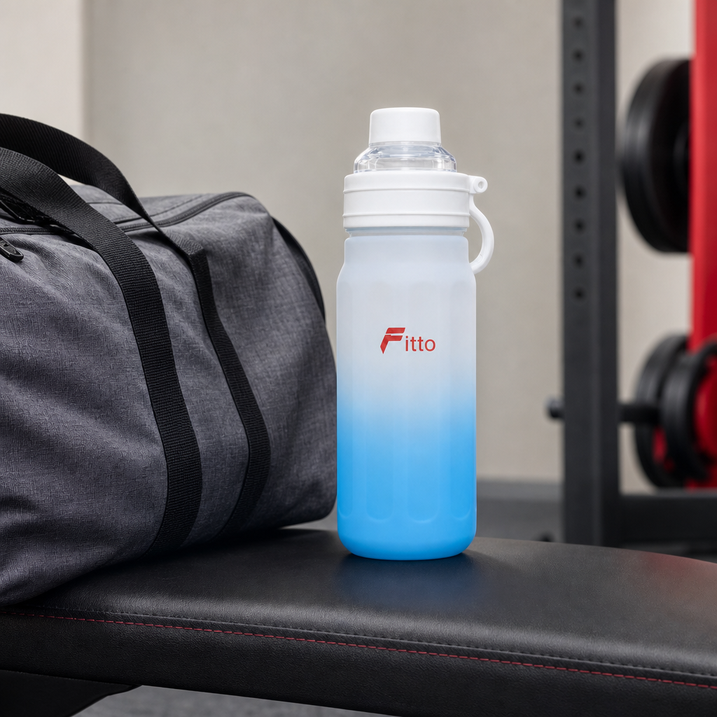 96 Pieces Blue Transparent Sports Water Bottles with Carry Cap, 500 ml, 1 Piece