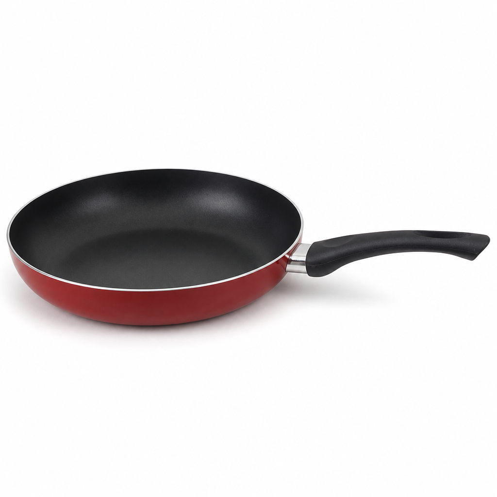 72 Pieces Aluminum Non-Stick Frying Pan, Red, 26 cm, with Black Handle