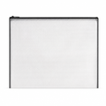 144 Pieces Transparent Grid Zipper Document Folder with Black Trim, 35 x 25 x 2 cm, 1 Piece