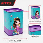 240 Pieces Motivational Square Metal Money Saving Boxes, Decorative Coin Bank, 7.8 × 10.5 cm