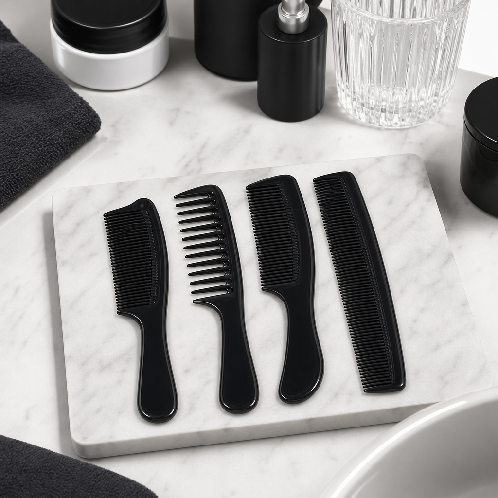 96 Pieces Hair Combs Set, Black, 4-Piece Set for Hair Styling and Grooming