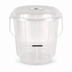 96 Pieces Transparent Plastic Bucket with Lid and Carry Handle, 11 Litre