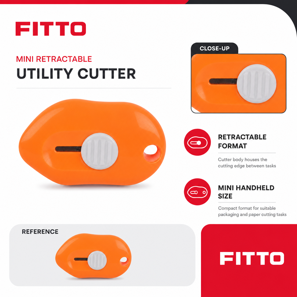 96 Pieces Mini Retractable Utility Cutter, Orange and White, Compact Handheld Cutting Tool, 1 Piece