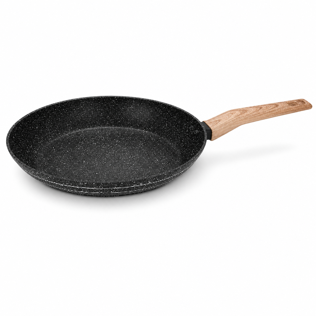 48 Pieces Forged Aluminium Frying Pan Without Lid, 26 x 5 cm, Black
