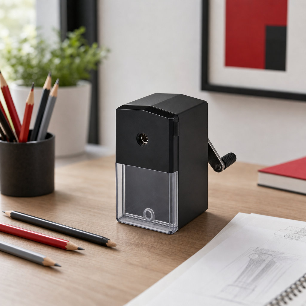 96 Pieces Manual Rotary Pencil Sharpener, Black Desktop Hand-Crank Sharpener for 7–8 mm Pencils, 1 Piece