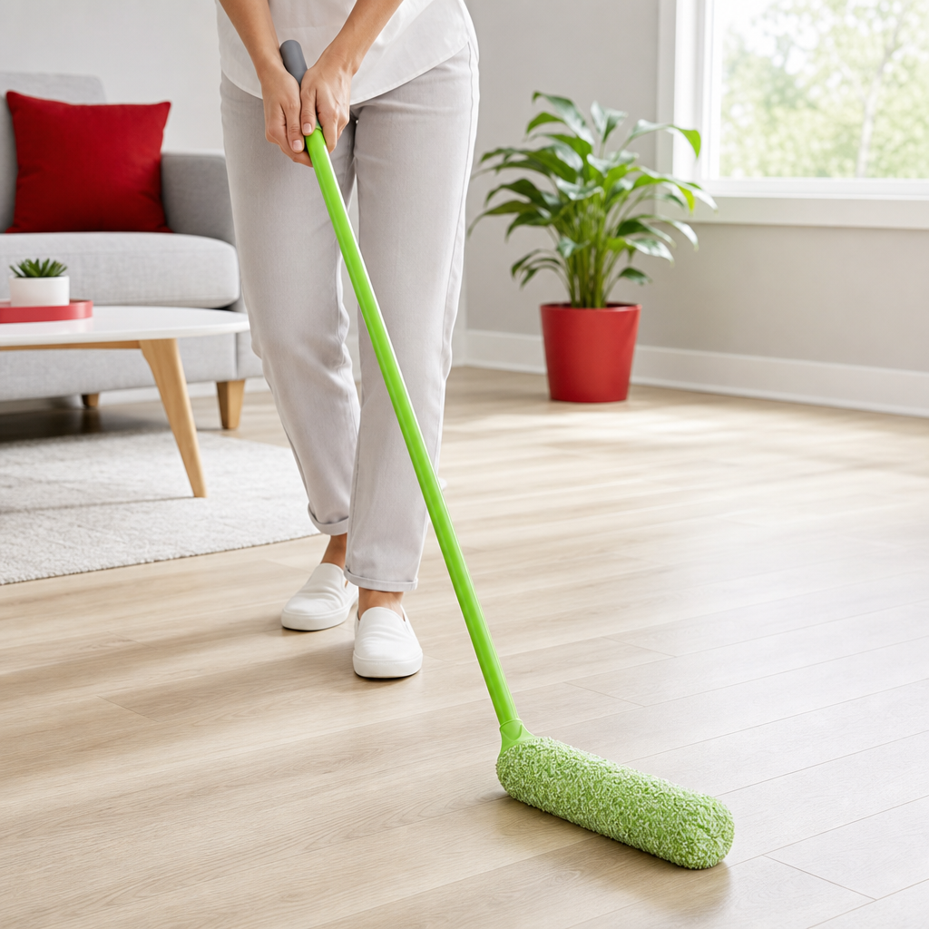 96 Pieces Microfiber Mop with Painted Iron Handle, Green, 120 cm