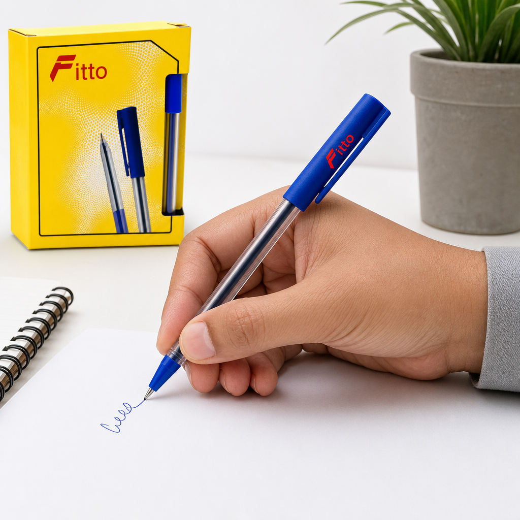 72 Pieces Ball Pens, Blue Ink, 50 Pack for Office, School and Desk Writing