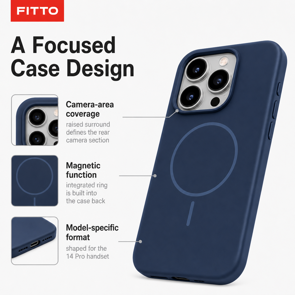 120 Pieces Magnetic Phone Cases with Raised Camera Protection, Silicone Cover for 14 Pro Handset, Navy Blue