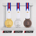 144 Pieces Award Medals with Ribbons, 1st 2nd 3rd Place Set for Sports Events, Competitions and Recognition Ceremonies