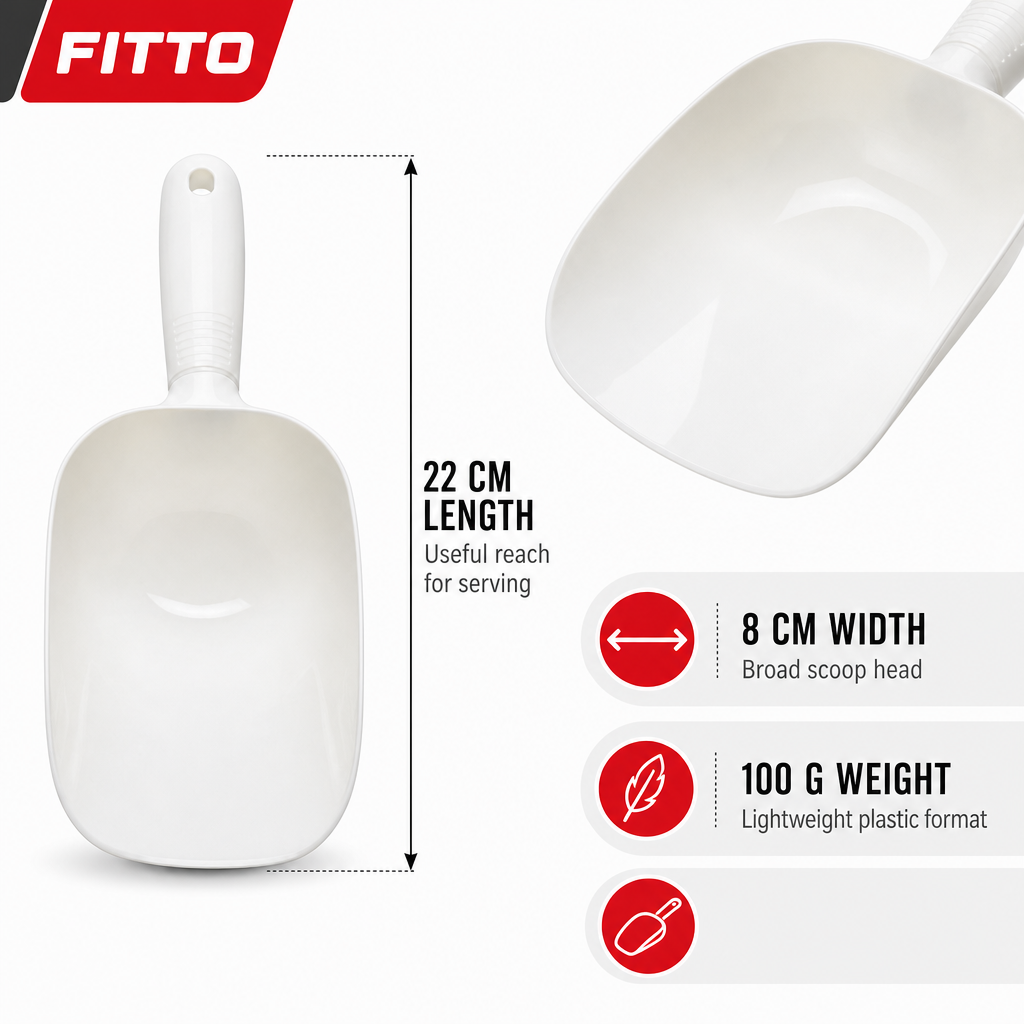 120 Pieces White Plastic Kitchen Rice Scoop, 1 Piece, 22 cm