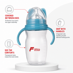 120 Pieces Feeding Bottle 330 ml with Handles and Protective Cap, Single Piece, Assorted Colour