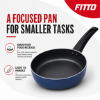 72 Pieces Sauce Pan 20 cm Non-Stick Aluminum, Blue Exterior with Black Interior, Single Cooking Pot