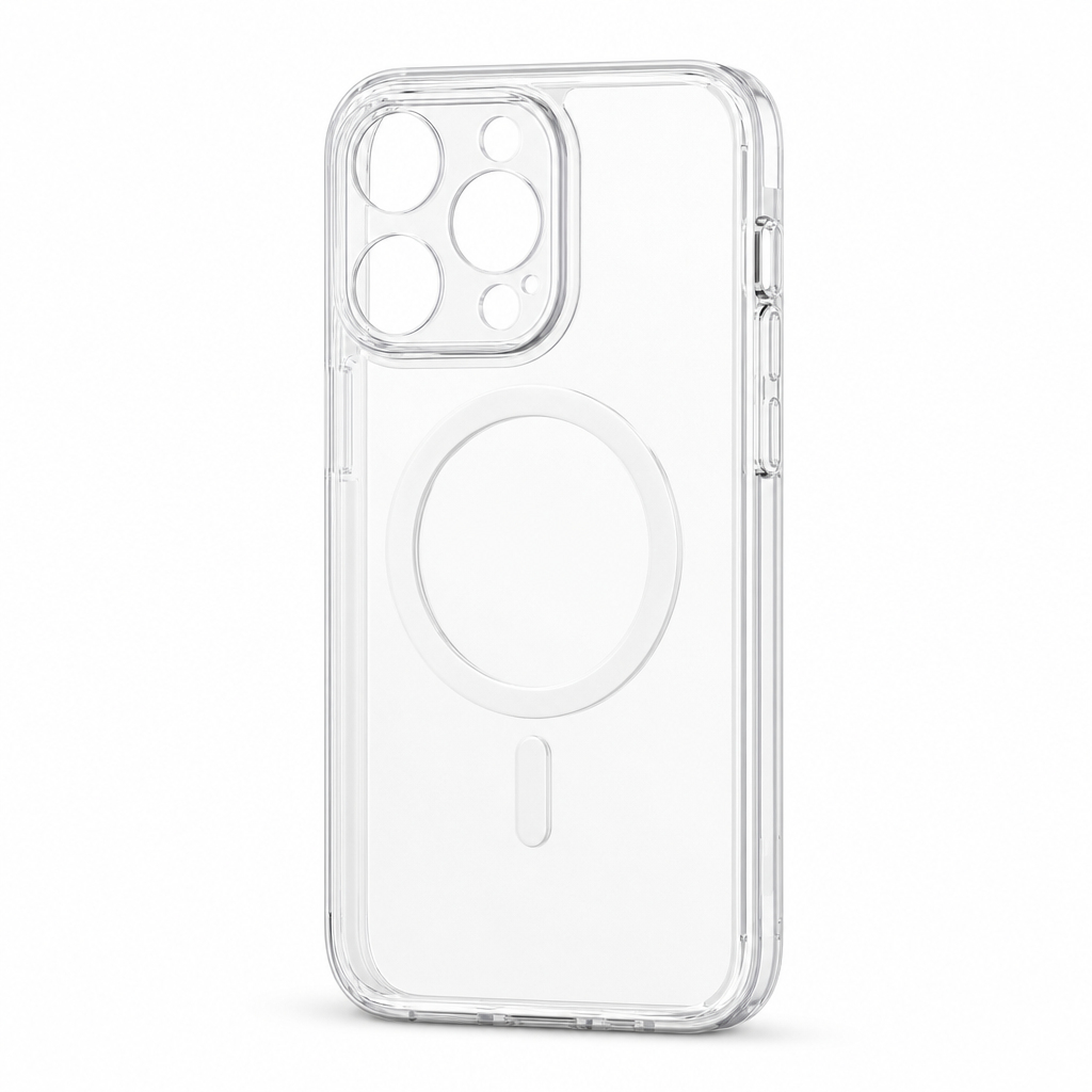 96 Pieces Crystal Clear Magnetic Phone Cases with Ring for Wireless Charging, Raised Camera Protection, iPhone 15 Pro