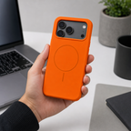 120 Pieces Silicone Magnetic Phone Cases with Raised Camera Protection for 17 Pro Model, Orange Protective Cover