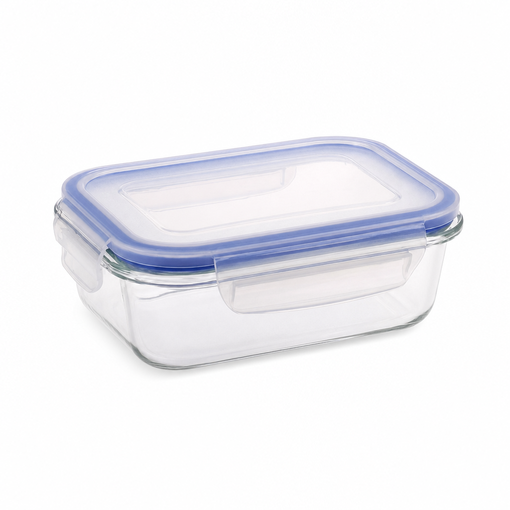 96 Pieces Rectangular Glass Food Storage Container with PP Lid, 1520 ml