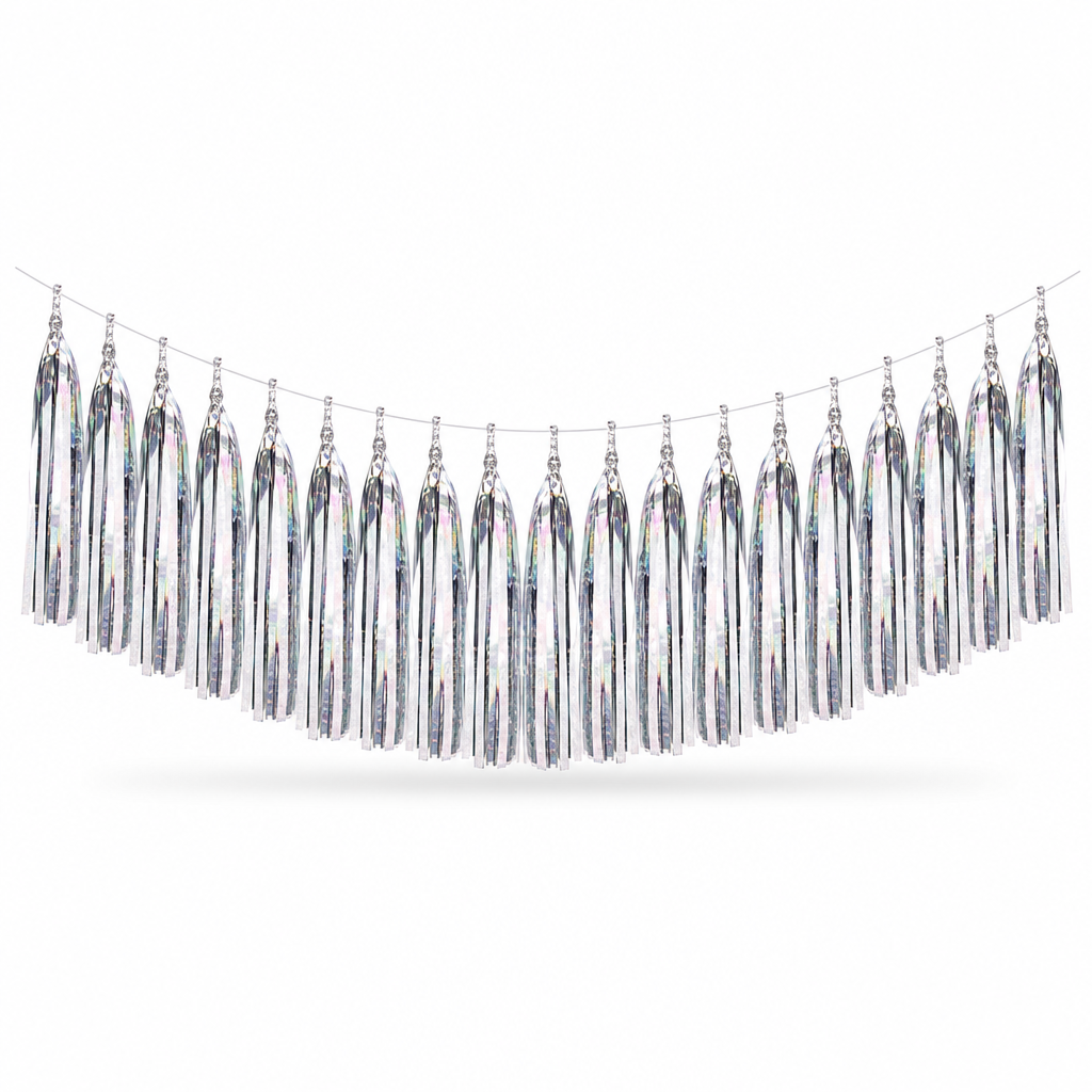 120 Pieces Silver Tassel Garland, 3 m x 25 cm, 20 Pieces for Party Decorations