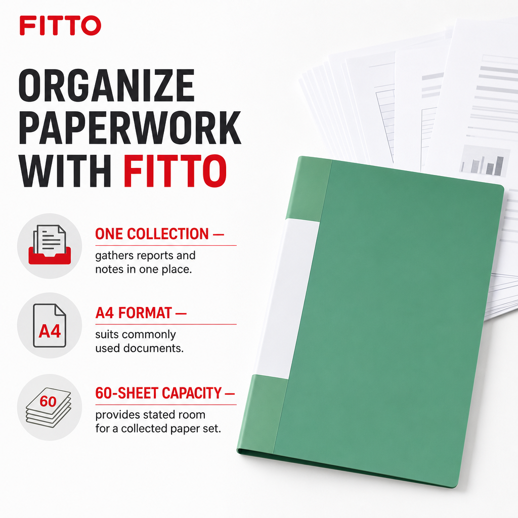 96 Pieces A4 Display Book, Green, 60 Sheets, 1 Piece