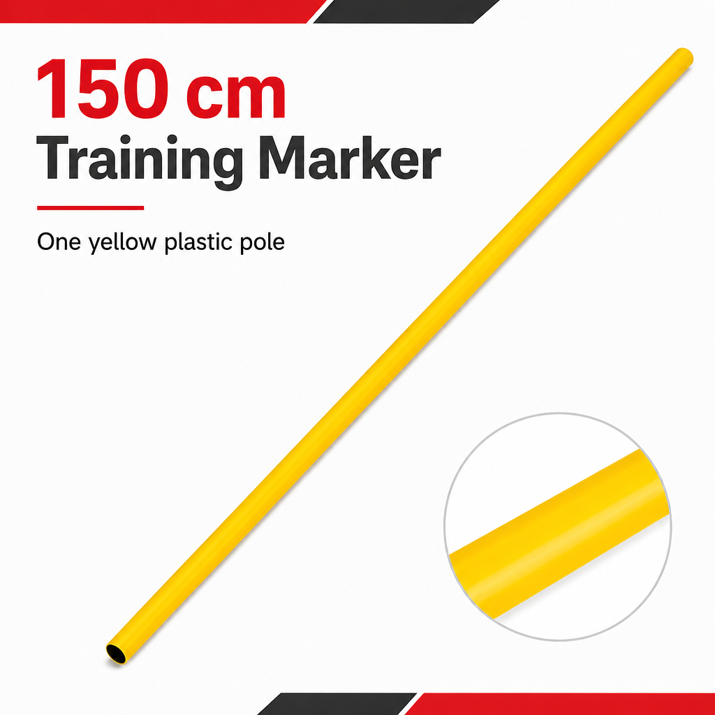 144 Pieces Plastic Soccer Training Poles, 150 cm, Yellow, Individual Practice Equipment