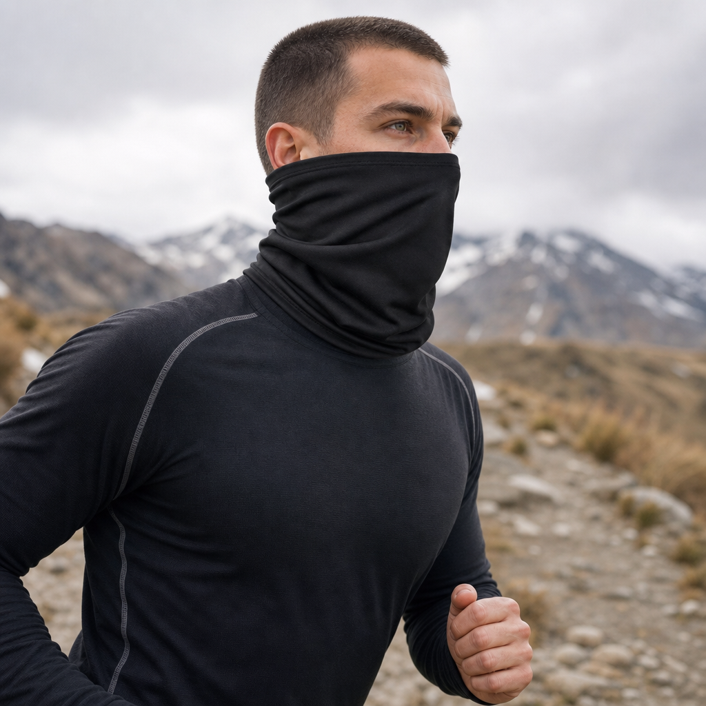 120 Pieces Sports Face and Neck Mask, Black Neck Gaiter for Outdoor Training