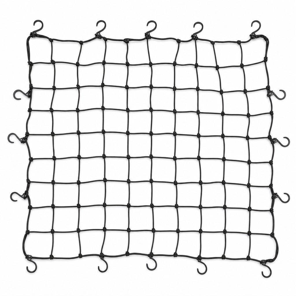48 Pieces Elastic Cord Cargo Nets, 120 x 205 cm, 16 Hooks, Vehicle Luggage and Load Organizer