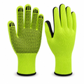 72 Pieces Knitted Grip Work Gloveses, 24 cm, Neon Green and Black, 1 Pair
