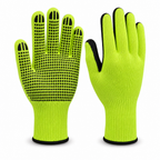 72 Pieces Knitted Grip Work Gloveses, 24 cm, Neon Green and Black, 1 Pair