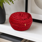 96 Pieces Round Woven Storage Box with Lid, Red, 18 x 18 x 12 cm